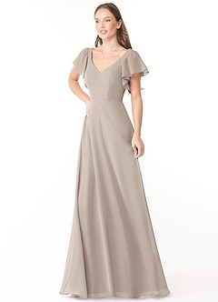 Azazie Syenna Bridesmaid Dresses Frost A-Line Ruched Chiffon Dress image4