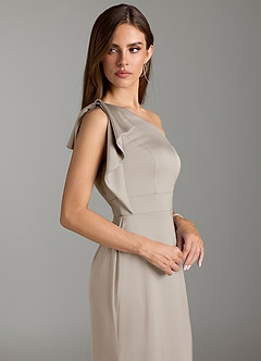 Azazie Rinna Bridesmaid Dresses Frost Mermaid Ruched Stretch Satin Dress image5