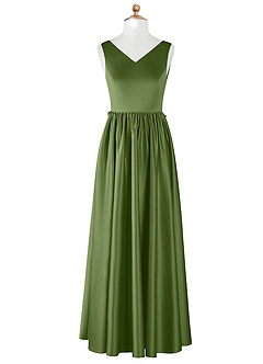 Azazie Hathaway Junior Juniper A-Line Bow Stretch Satin Dress image6