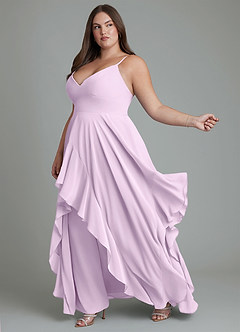 Azazie Zaina Bridesmaid Dresses Frosted Lilac A-Line Chiffon Dress image10