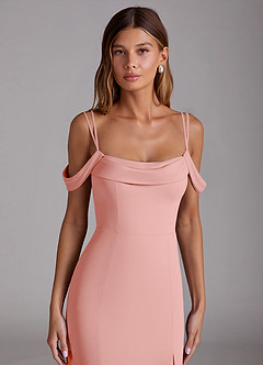 Azazie Callan Bridesmaid Dresses Rosette Mermaid Pleated Chiffon Convertible Dress image4