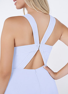 Azazie Jane Final Sale Lavender A-Line V-Neck Pleated Chiffon Dress image5