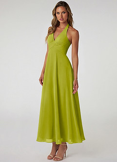 Azazie Tessie Suknie dla druhen Linia A Pofałdowany Szyfon Długość kostki Sukienka image3