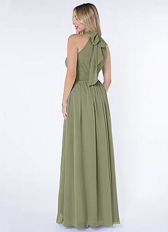 Azazie Iman Brautjungfernkleider A-Linie A-Linie Gerüscht Chiffon Kleid Pistazie image5