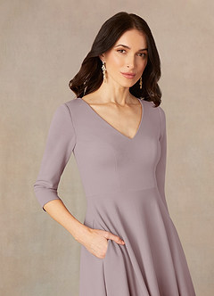 Azazie Nassif Mother of the Bride Dresses Vintage Mauve A-Line Stretch Crepe Dress image3