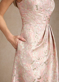 Azazie Easton Mother of the Bride Dresses Dusty Rose A-Line One Shoulder Jacquard Dress image8