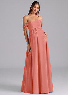Azazie Saige Abiti da damigella d'onore premaman Abito A-Line Plissettato Chiffon Floor-Length image3