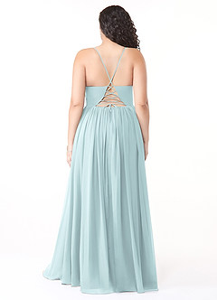 Azazie Aaida Bridesmaid Dresses Mist A-Line Corset Chiffon Dress image8