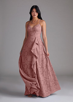 Azazie Naeem Brautjungfernkleider A-Linie Blumen-Burnout Kleid Altrosa image4