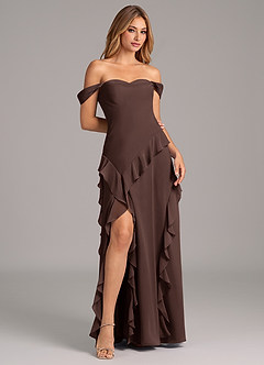 Azazie Sloane Bridesmaid Dresses Ganache A-Line Sweetheart Neckline Chiffon Dress image4