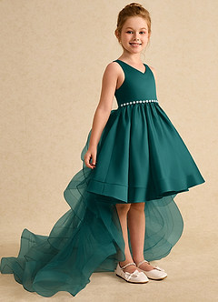 Azazie Julietta vestidos de niña de las flores Vestido de Pavo Real de Tul de Princesa con Convertible image3
