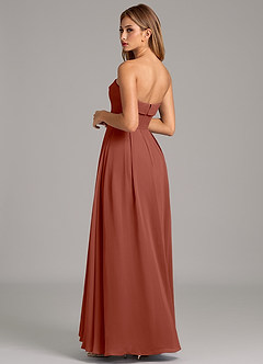 Azazie Lucienne Bridesmaid Dresses Auburn A-Line Strapless Chiffon Convertible Dress image2