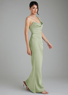 Azazie Sabrina Bridesmaid Dresses Dusty Sage Mermaid Corset Stretch Satin Dress image9