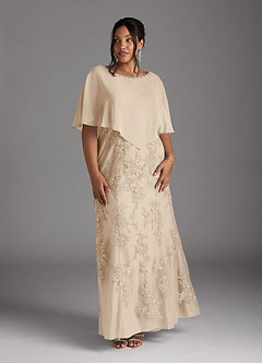 Azazie Whilhelmina At-home Try On Dresses Stormy Mermaid Lace Chiffon Dress image11