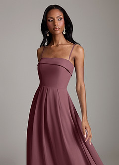 Azazie Lucienne Bridesmaid Dresses Sangria A-Line Strapless Chiffon Convertible Dress image3