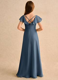 Azazie Nari Girls Formal Flower Girl Klänningar Klä A-Line i Chiffong med ärmar image2