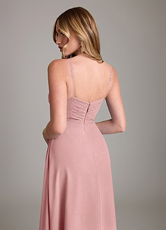 Azazie Terese Bridesmaid Dresses Dusty Rose A-Line Pleated Chiffon Dress image7