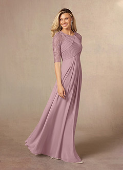 Azazie Barrymore Mother of the Bride Dresses A-Line Scoop lace Chiffon Floor-Length Dress image3
