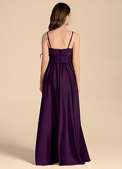 Azazie Catalina Junior Grape A-Line Sweetheart Neckline Stretch Satin Dress image2