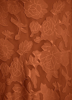 Azazie Kieryn Bridesmaid Dresses Burnt Orange Mermaid Pleated Floral Burnout Dress image13