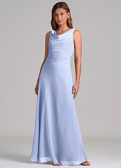 Azazie Nerine Brudtärnklänningar Klä av A-Linje i Chiffong Plisserad Is image3