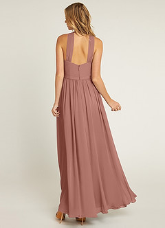 Azazie Jacey Final Sale Cedar Rose A-Line Pleated Chiffon Dress image2