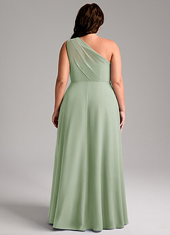 Azazie Phaedra Jurken voor bruidsmeisjes Jurk van Chiffon met A-Lijn One-Shoulder Stoffige Salie image2