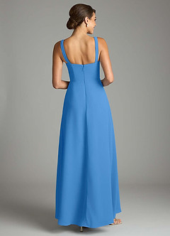 Azazie Debra Bridesmaid Dresses Blue Jay A-Line with Pockets Chiffon Convertible Dress image6