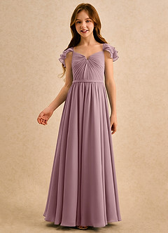 Azazie Meimei Girls Formal Flower Girl Klänningar Klä A-Line i Chiffong Plisserad image3