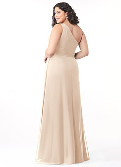 Azazie Dallas Bridesmaid Dresses White Alabaster A-Line One Shoulder Chiffon Dress image7