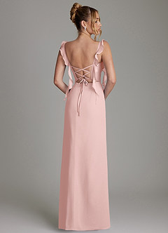 Azazie Jessamine Brautjungfernkleider Meerjungfrau-Linie Korsett Chiffon Kleid Puderrosa image8