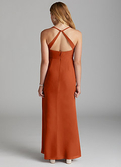 Azazie Becca Junior Robe Sirène en Mousseline de soie Orange Brûlée image4