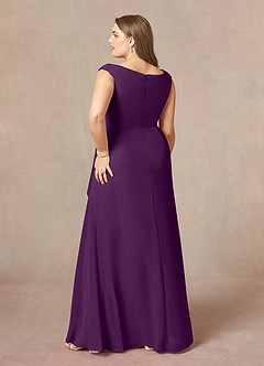 Azazie Yarrow Mother of the Bride Dresses Grape A-Line Pleated Chiffon Dress image8