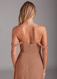 Azazie Aaron Final Sale Blushing Pink A-Line Off the Shoulder Chiffon Convertible Dress image8