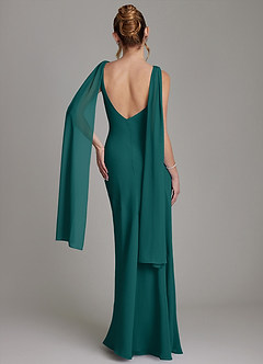 Azazie Essence Bridesmaid Dresses Peacock Sheath Chiffon Dress image8