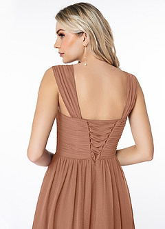 Azazie Angie Jurken voor bruidsmeisjes Jurk van Chiffon met A-Lijn Korset Bronzeertint image3