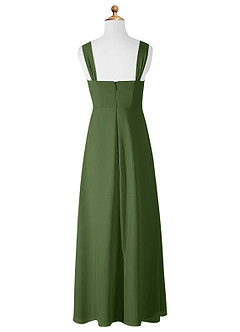 Azazie Denice Junior Olive A-Line Chiffon Dress image9