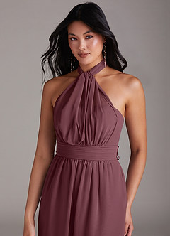 Azazie Lamara Brautjungfernkleider Wandelbar Schulterfrei Chiffon Overall/Jumpsuit Sangria image2