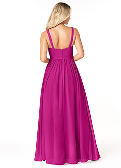 Azazie Chanel Brautjungfernkleider A-Linie Plissee Chiffon Kleider Fuchsia image2
