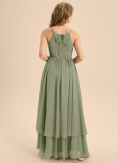 Azazie Elliora Junior Pistachio A-Line Pleated Chiffon Dress image2