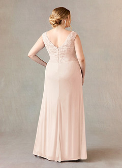 Azazie Edelin Abiti per la Madre della Sposa Abito A-Line in Maglia Scollo a Cuore Plissettato Rosa Rossore image9