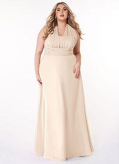 Azazie Fifi Bridesmaid Dresses White Alabaster A-Line Strapless Chiffon Convertible Dress image12