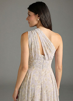 Azazie Charlize Bridesmaid Dresses Lilac Dreamy Floral A-Line One Shoulder Chiffon Dress image6