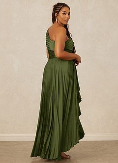 Christian Siriano Bridal for Azazie 1008 Brautjungfernkleider A-Linie One-Shoulder Stretch-Satin Kleid Olivgrün image13