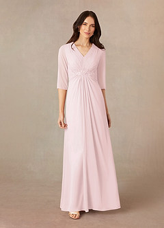 Azazie Yessica Abiti per la Madre della Sposa Abito A-Line in Chiffon Lustrini Rosa Rossore image1