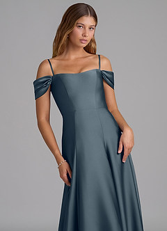 Azazie Seriana Brautjungfernkleider Wandelbar A-Linie Schulterfrei Stretch-Satin Kleid Zwielichtviolett image2