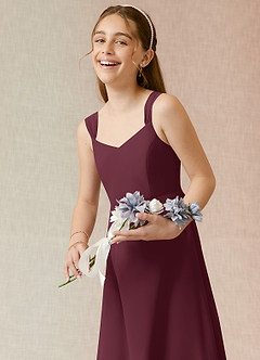 Azazie Denice Junior Vestido de Rosa De Cedro de Gasa de Corte en A image6