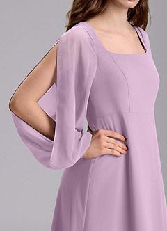 Azazie Bondi Junior Vestido de Glicinia de Gasa de Corte en A con Blusón image8