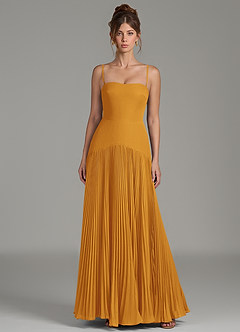 Azazie Yuliana Bridesmaid Dresses Butterscotch A-Line Strapless Chiffon Dress image4