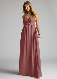Azazie Llana Maternity Bridesmaid Dresses A-Line Chiffon Floor-Length Dress image3